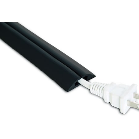 Compact Cord Protector With Single Channel- 5ft- Black